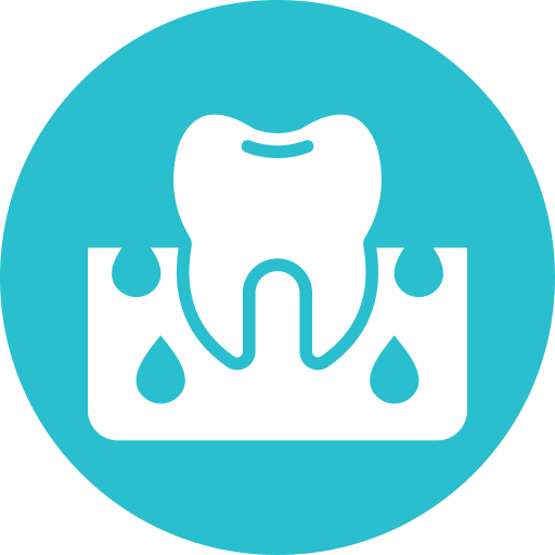 Pus between teeth spaces