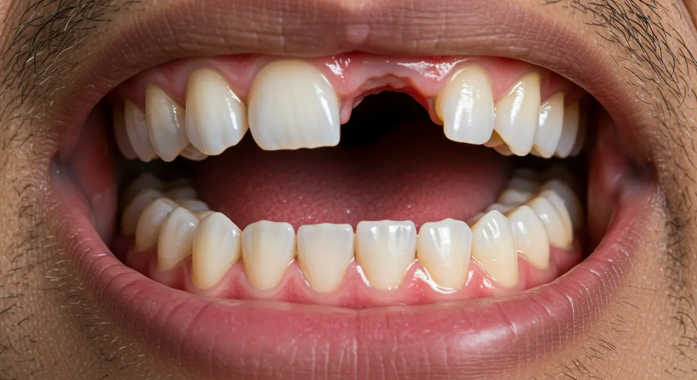 Periodontist explaining gum surgery with a 3D model to patient in advanced dental clinic.