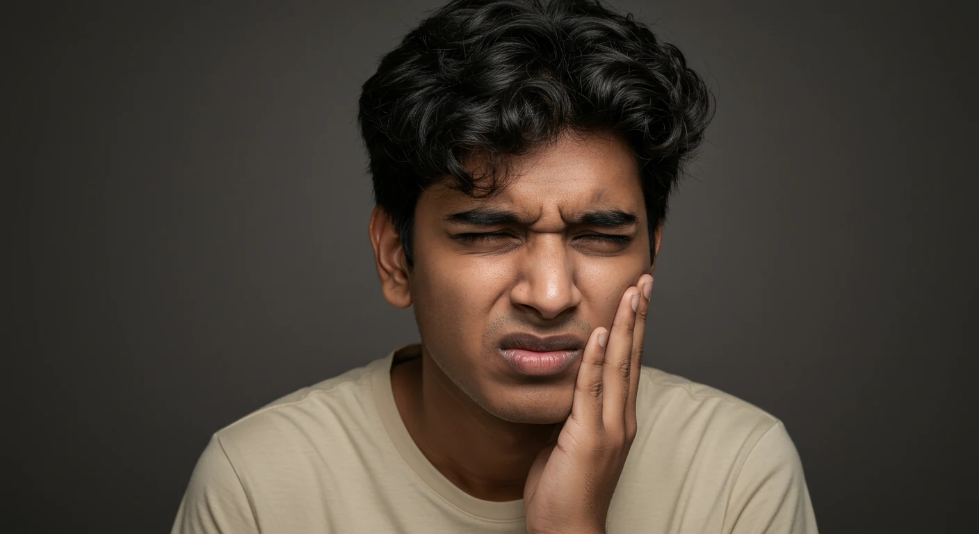 Dentist examining patient with severe tooth pain in a modern dental clinic